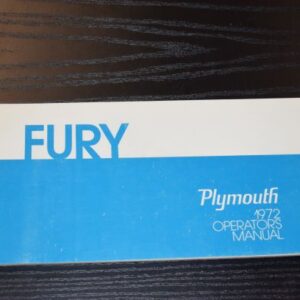 Instruktionsbog 1972 Plymouth Fury.