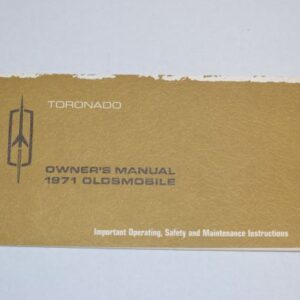 Instruktionsbog 1971 Oldsmobile Toronado