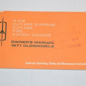 Instruktionsbog 1971 Oldsmobile