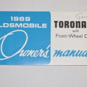 Instruktionsbog 1969 Oldsmobile Toronado