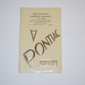 Instruktionsbog 1980 Pontiac