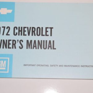 Instruktionsbog 1972 Chevrolet