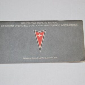 Instruktionsbog 1978 Pontiac Le Mans