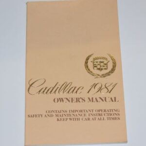 Instruktionsbog 1981 Cadillac