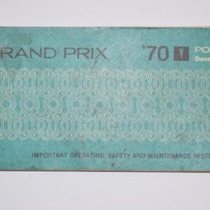 Instruktionsbog 1970 Pontiac