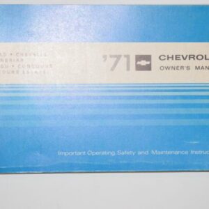 Instruktionsbog 1971 Chevrolet