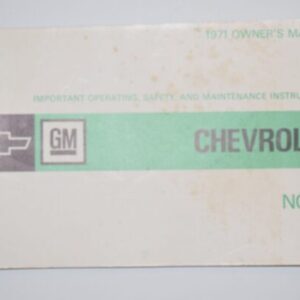 Instruktionsbog 1971 Chevrolet Nova