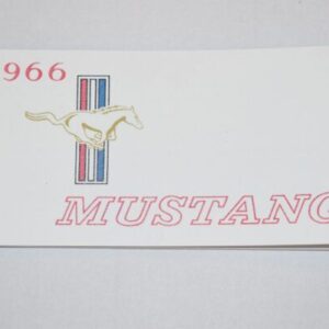 Instruktionsbog 1966 Ford Mustang