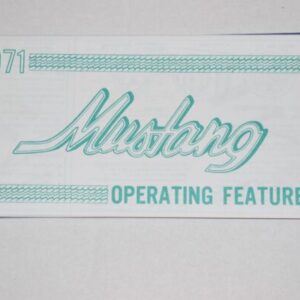 Instruktionsbog 1970 Mustang