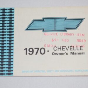 Instruktionsbog 1970 Chevrolet