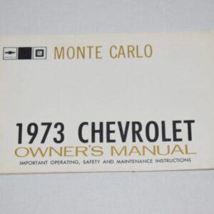Instruktionsbog 1973 Chevrolet Monte Carlo