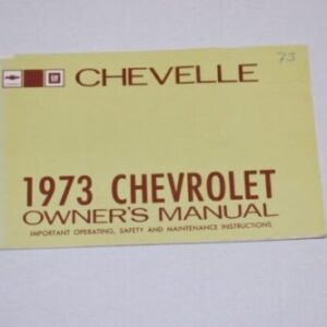 Instruktionsbog 1973 Chevrolet Chevelle, El Camino