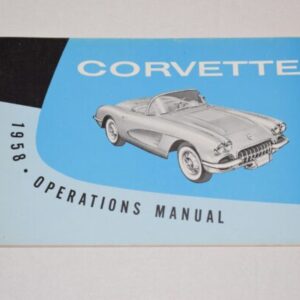 Instruktionsbog 1958 Chevrolet Corvette