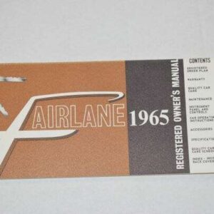 Instruktionsbog Ford 1965