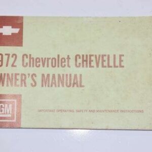 Instruktionsbog Chevrolet 1972