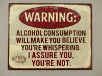 Skilt Warning alcohol consumption. 25x20 cm.