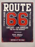 Skilt. Route 66 (25x20 cm.)
