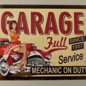 Skilt. Garage full Service (33x25 cm.)