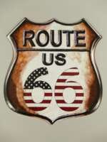 Skilt. Route 66 (45x50 cm.)