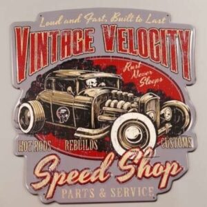 Skilt Vintage velocity (49x50 cm.)