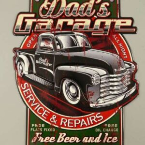 Skilt Dad`s Garage (45x60 cm)