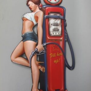 Skilt. Fill Here up (43x80 cm.)