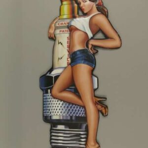 Skilt. Pinup med tændrør (37x80 cm)