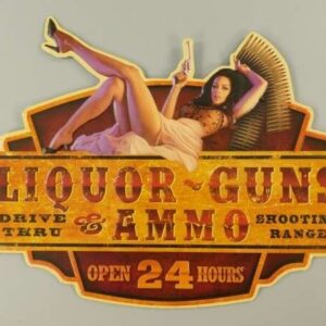 Skilt Liquor Guns & Ammo (52x42 cm.)
