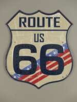 Skilt. Route 66 (33x39 cm)