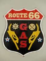 Skilt Route 66 Gas (33x39 cm)
