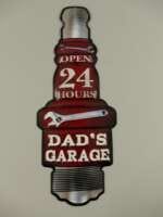 Skilt. Dad`s Garage (20x50 cm)