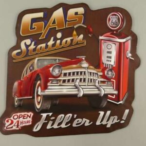 Skilt. Gas Station (38x38 cm)