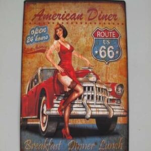 Skilt. Route 66 (60x40 cm)